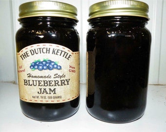 Dutch Kettle All-Natural Homestyle Blueberry Jam 19 oz Jar