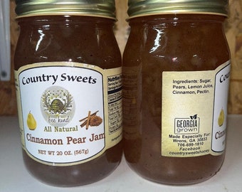 Country Sweets All Natural Cinnamon Pear Jam 19 oz Jar
