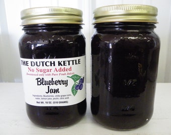 Dutch Kettle Homestyle No Sugar Added Blueberry Jam 18 oz Jar