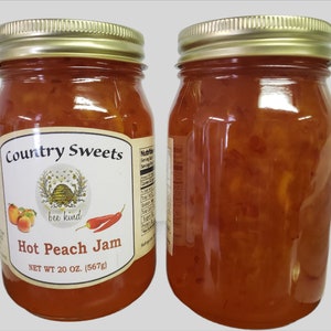 Mermelada de melocotón picante Country Sweets, frasco de 20 oz