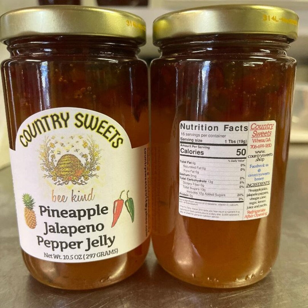 Country Sweets Pineapple Jalapeno Pepper Jelly 10.5 Oz Jar Etsy