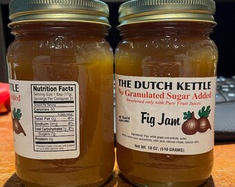 Dutch Kettle Homemade No Sugar Added Fig 18 oz Jar