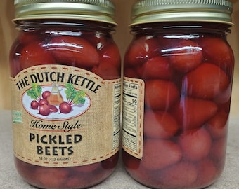 Dutch Kettle Amish Made Pickled Beets 16 Oz. jar
