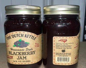 Dutch Kettle All-Natural Homestyle Seedless Blackberry Jam 19 oz Jar