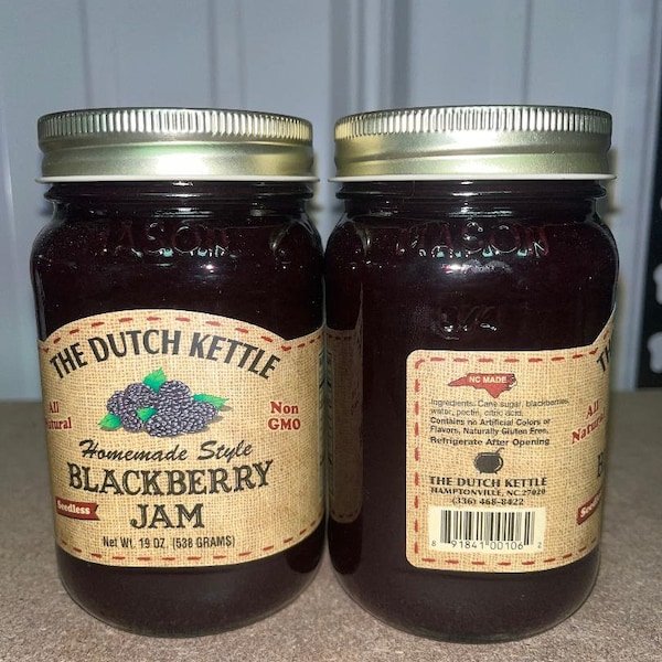 Dutch Kettle All-Natural Homestyle Seedless Blackberry Jam 19 oz Jar