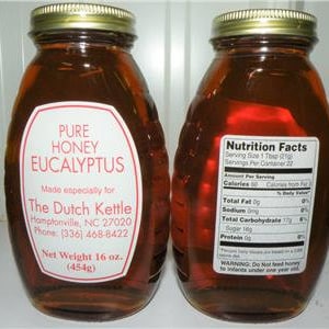 Pure Raw 1 Ibs / 16 oz. Dutch Kettle Eucalyptus Honey
