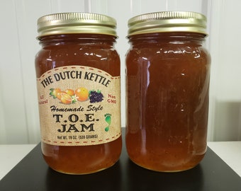 Dutch Kettle Homestyle Toe Jam 19 oz Jar Tangerine, Mandarin Orange + Elderberry