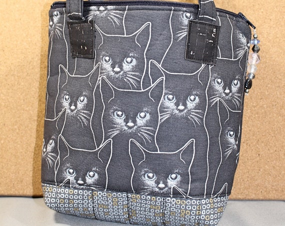 Silver Cat Bag | Blue Bead