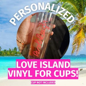 Custom Love Island Vinyl Name Decal: Water Bottle Sticker