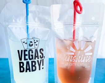 Vacation Edition! - InBooze Reusable Drink Pouches -Adult Drink Pouches - Girls trip, vacations, bachelorette parties or just a pool day!