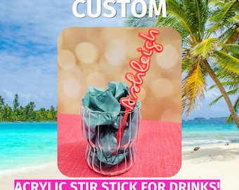 Custom Love Island Acrylic Name Stir Stick or Skewer