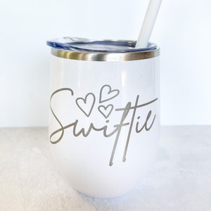 Eras Tour Inspired Cup Sparkly Taylor Swift Swiftie Stemless Wine Glass Concert Cup image 4