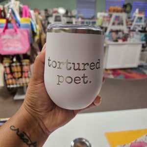 Who's Afraid of Little Old Me Tortured Poet Taylor Swift Stemless Wine Glass image 2
