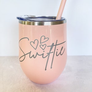 Eras Tour Inspired Cup Sparkly Taylor Swift Swiftie Stemless Wine Glass Concert Cup image 7