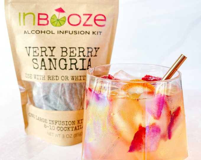 Very Berry Sangria - Fruity wine infusion cocktail kit for red or white wine - Great housewarming gift!