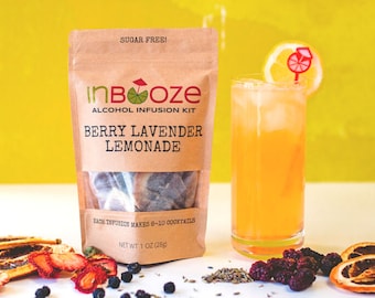 Berry Lavender Lemonade Alcohol Infusion Cocktail Kit - Try with Vodka, Gin or Rum!