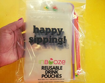 InBooze "Happy Sipping" Drink Pouches