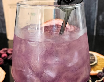 Midnight Margarita Alcohol Infusion Kit for Cocktails or Mocktails - Glittery Cranberry Pomegranate Mix