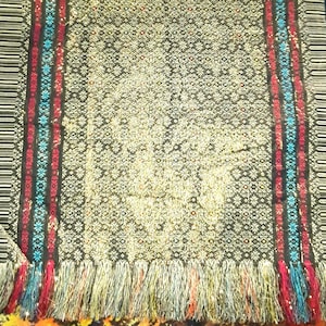 Table Runner GOLD THROW Home Decor Gold Burgundy Blue Wrap Couch Chair Throw Table Cloth with Fringes Oriental Tapestry Unique Gifts for Her