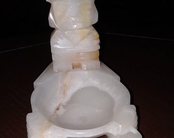 Figura de piedra de ónix: Candelabro de arte mexicano