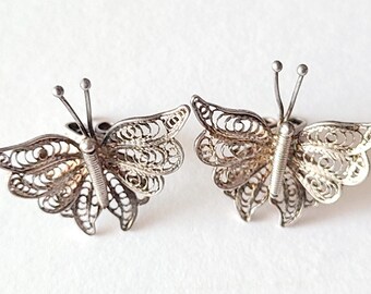 Statement Butterfly Earrings: Sterling Silver Filigree Jewellery, Butterflies