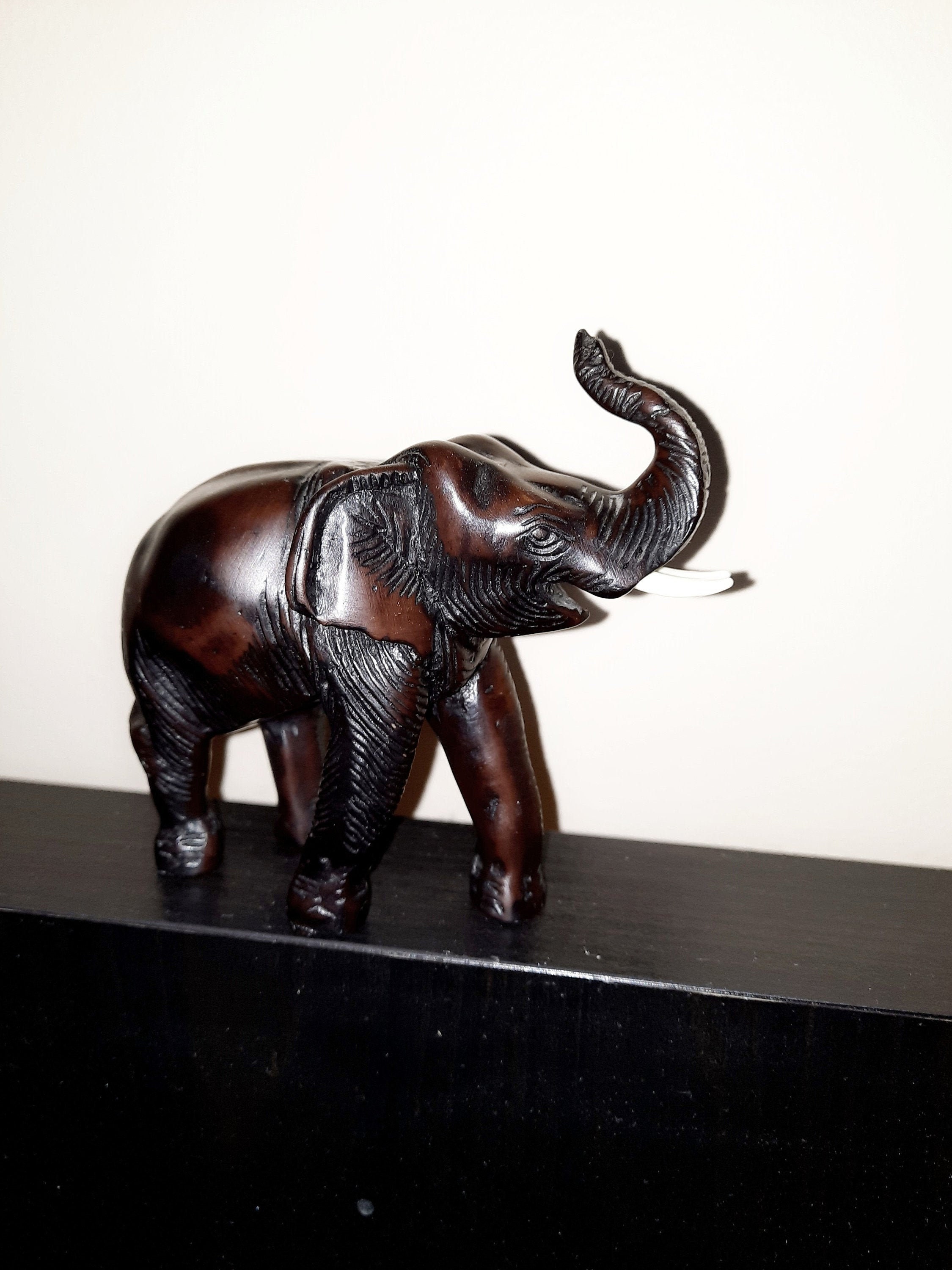Elephant Statue Lucky Elephant Statue Figurine Resin Redwood Etsy Denmark
