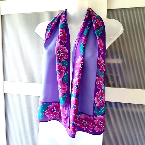 Purple Pink Scarf VERA SCARF Watercolors Design F… - image 7