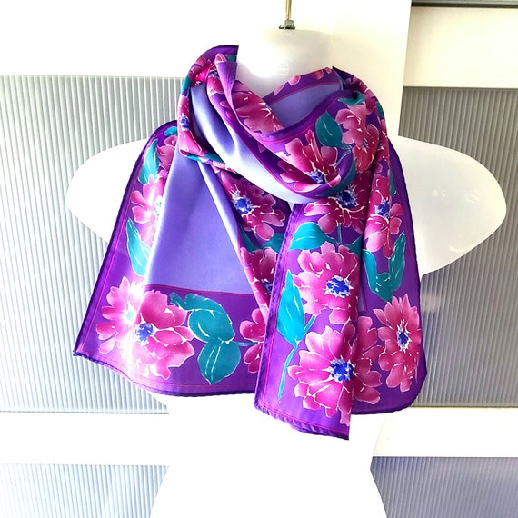 Purple Pink Scarf VERA SCARF Watercolors Design F… - image 8