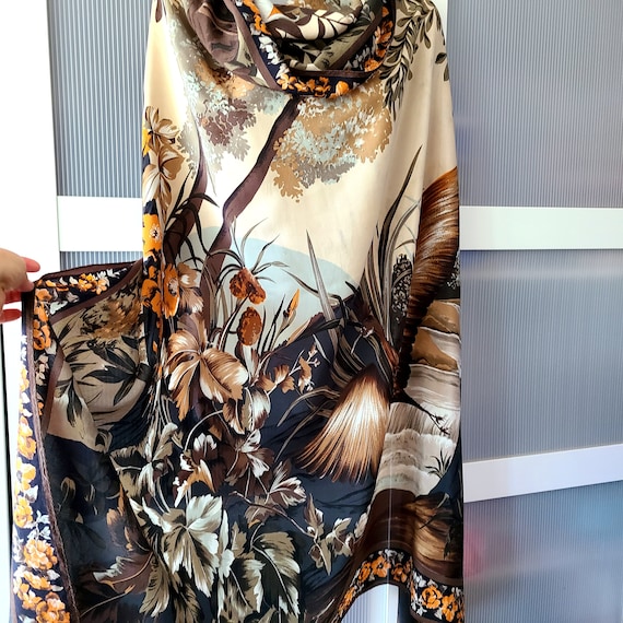 LARGE CRYSTALLED SILK SQUARE SCARF CHAIN GANG main image 1
