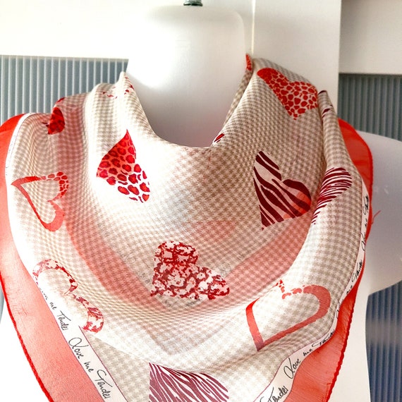 LOVE GIFTS for Her Silk Chiffon Scarf Love Me Ten… - image 2