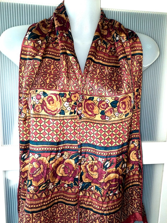 ADOLFO SCARF for Men Women Silk Designer USA Oran… - image 4