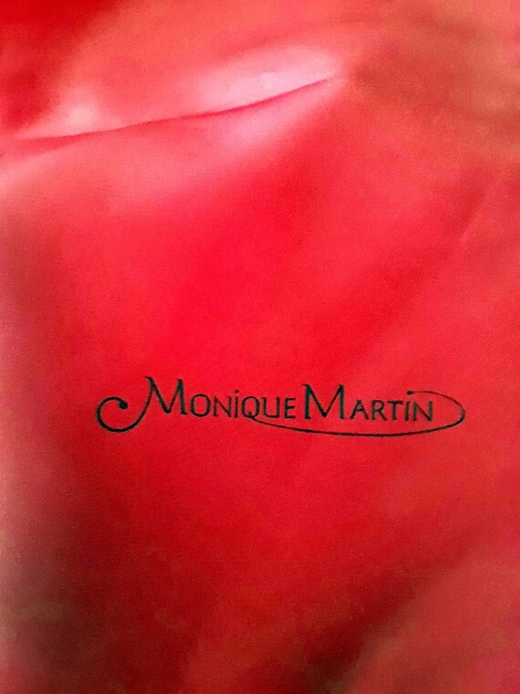MONIQUE MARTIN Scarf Red Sash Silk Scarf Long Obl… - image 3