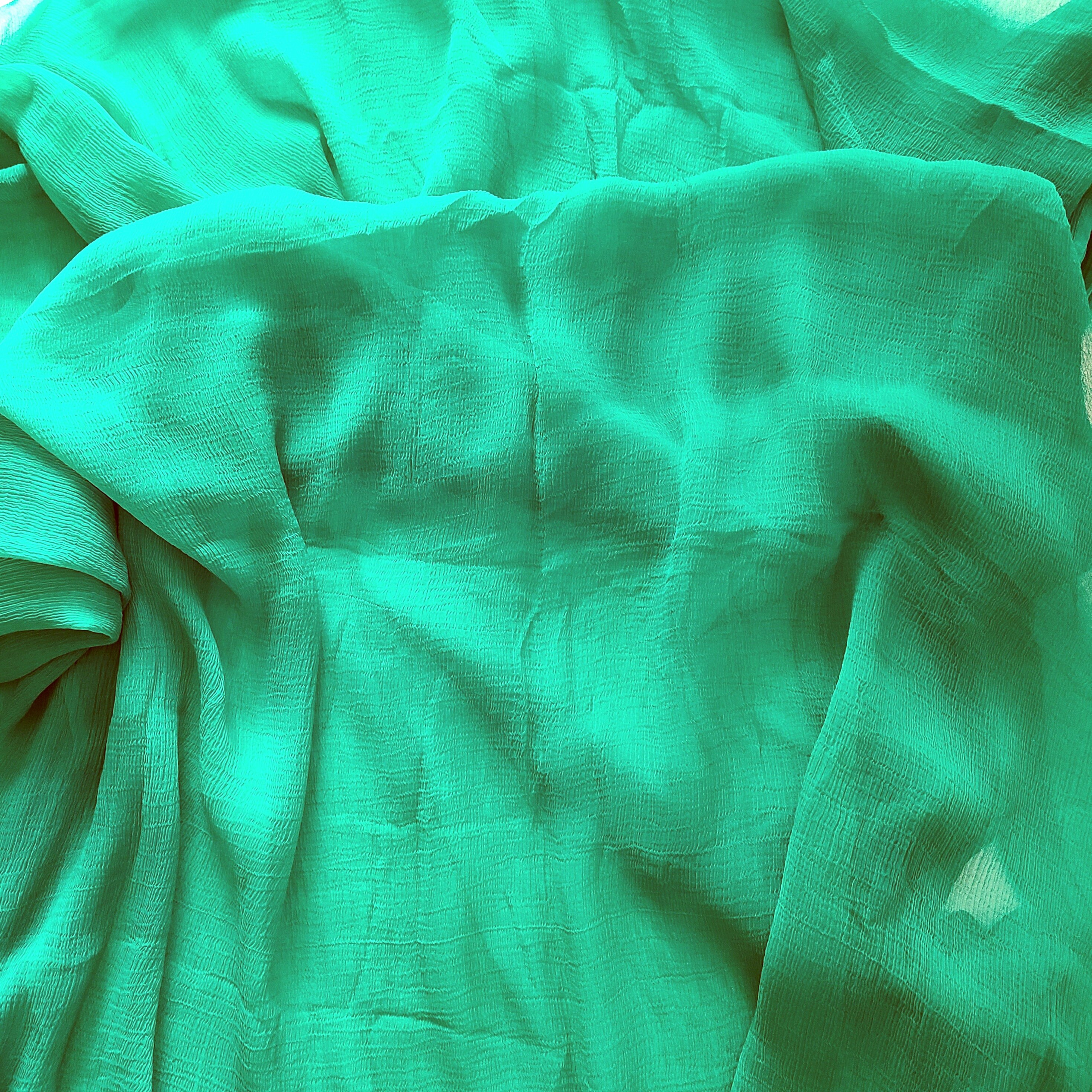Sciarpa Grande In Pura Seta Chiffon Floreale Verde – Scialle E Fazzoletto Donna JH25