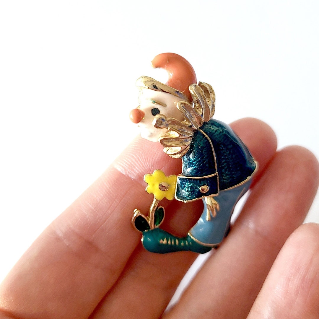 Broche émaillée Chat Clown - Bijou Fantaisie Coloré Et Original - Neuf