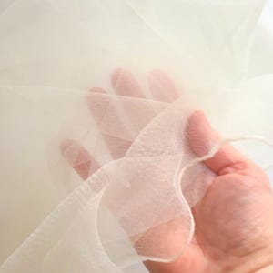 SCARF Organza 60s Accessories Women Retro Cream White  display picture 1