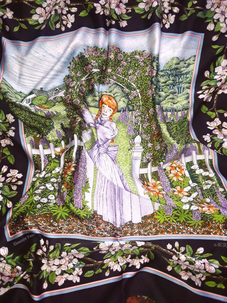 May include: A vintage-style illustration of a girl in a purple dress standing under a floral archway. The scene is set in a garden with a white picket fence and a house in the background. The text "Eleanor Park" is visible in the bottom left corner.