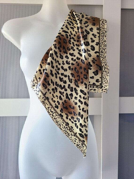 SMALL SQUARE Silk Satin SCARF Animal Print Headband H… Gem