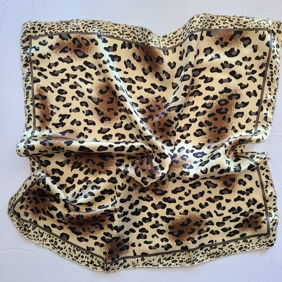 SMALL SQUARE Silk Satin SCARF Animal Print Headband H… Gem