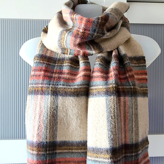 Beige WOOL Scarf Wrap BARBOUR by Moon England UK … - image 9