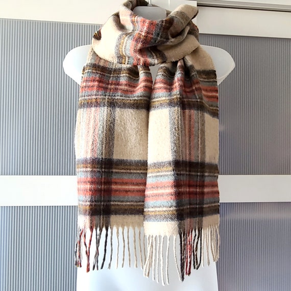 Beige WOOL Scarf Wrap BARBOUR by Moon England UK … - image 10