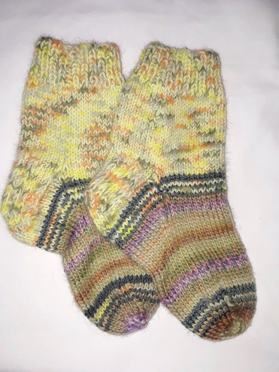 WOOL SOCKS for KIDS Handmade Homemade Hand knit St