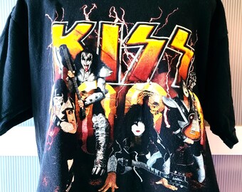 KISS T-shirt: USA, Vintage, Black Orange Yellow, 1999, Men Women