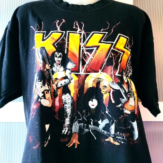 KISS T-shirt: USA, Vintage, Black Orange Yellow, 1999, Men Women