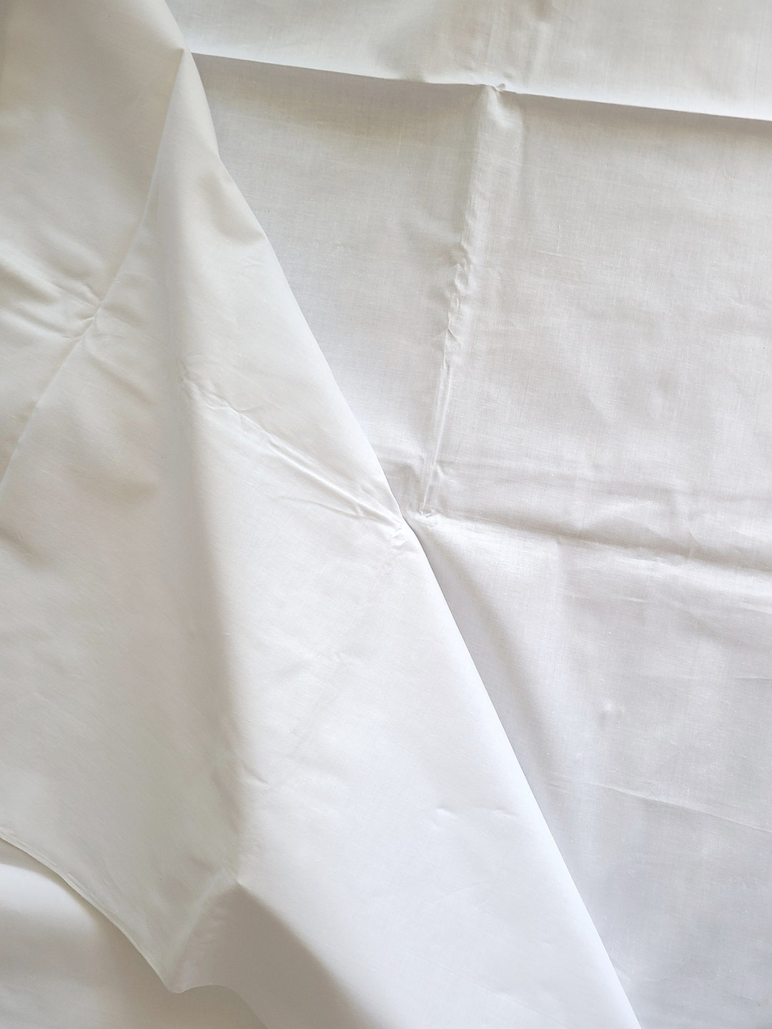 By a Half Yard STRONG COTTON FABRIC White Vintage Denim Type Good for