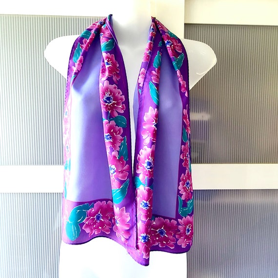 Purple Pink Scarf VERA SCARF Watercolors Design F… - image 5