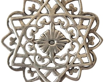 MMA Metropolitan Museum of Art Ciondolo in argento sterling decorato con stella di David, albero della vita in filigrana floreale, regalo unico per uomini e donne