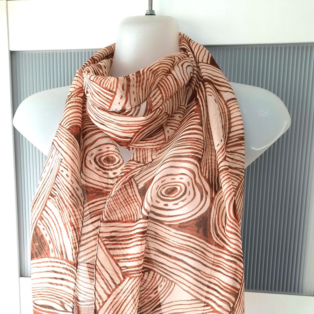 Sciarpa DANIER Italia: stampa geometrica a cerchi marroni