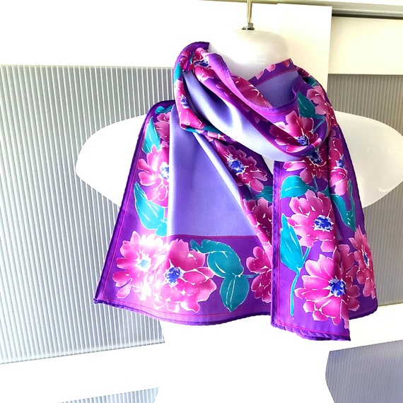 Purple Pink Scarf VERA SCARF Watercolors Design F… - image 9