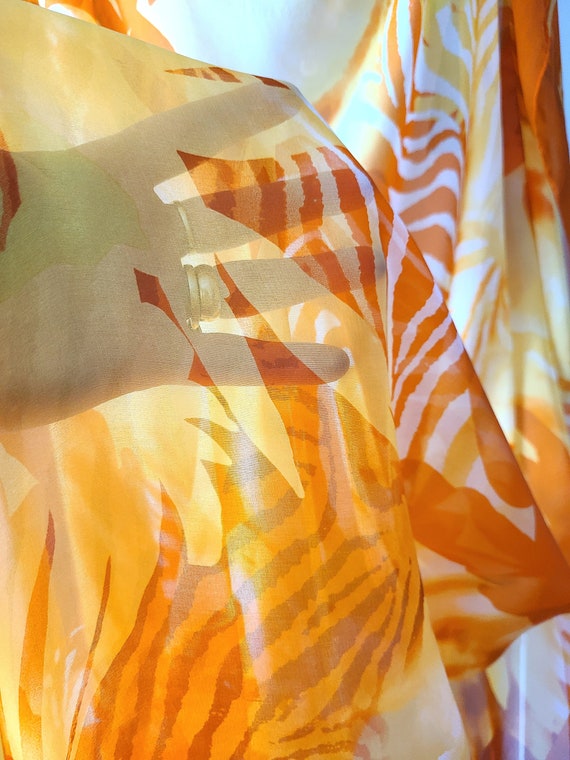 Orange Wrap EXTRA LARGE SILK Chiffon Scarf Shawl … - image 5