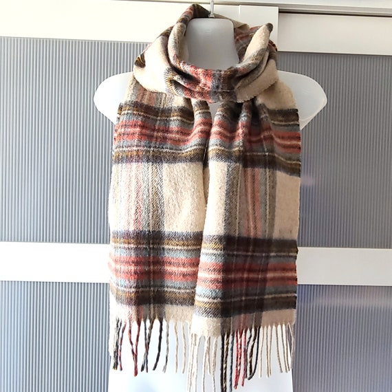 Beige WOOL Scarf Wrap BARBOUR by Moon England UK … - image 8